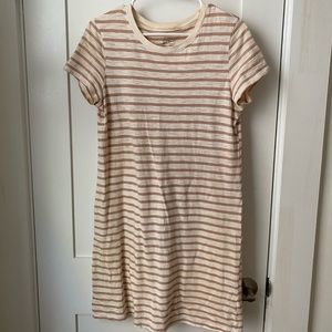 Tan and white striped t shirt dress from Universal Thread